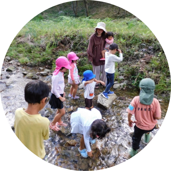 子ども達の水遊びの写真